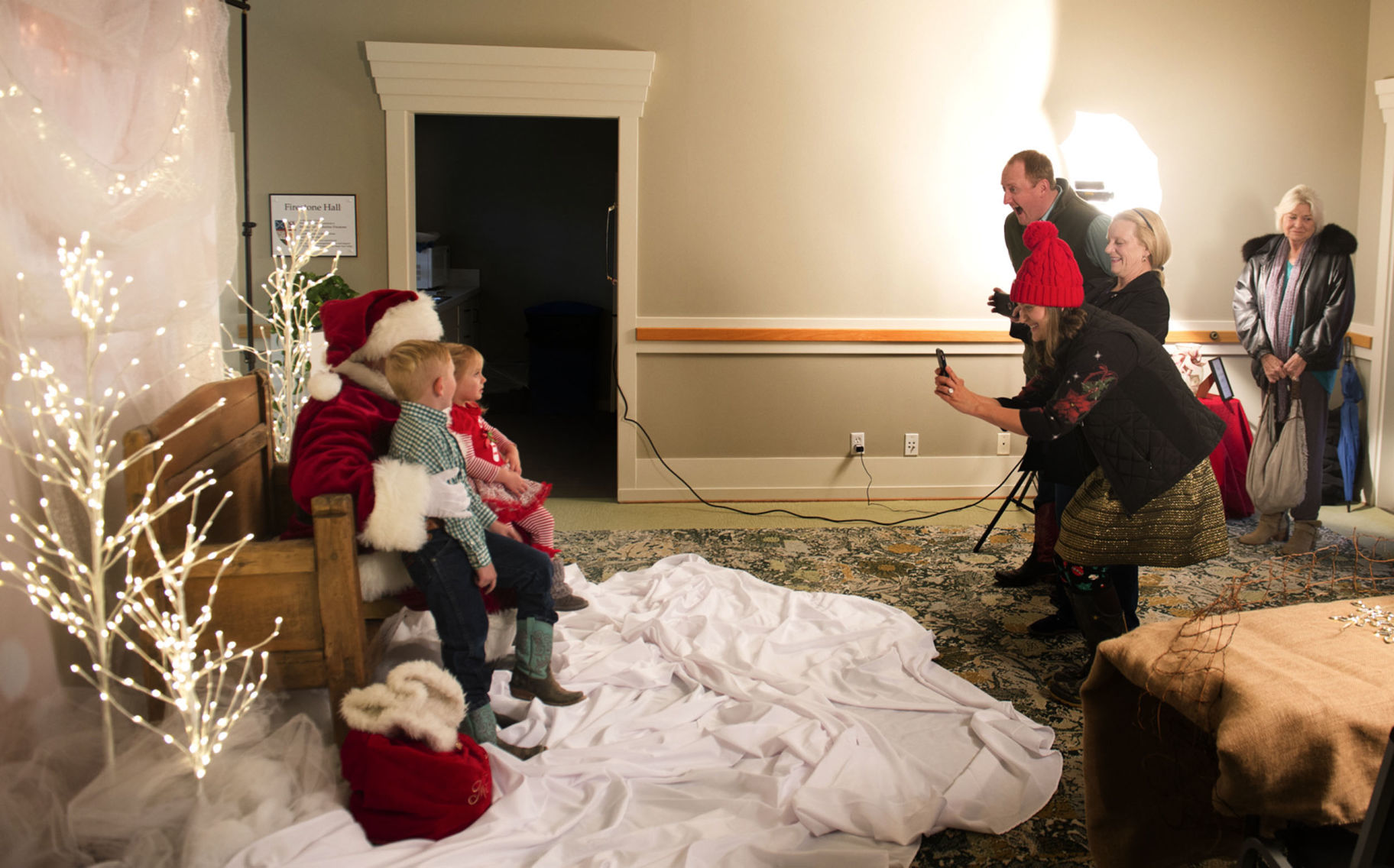 Taking photos with Santa